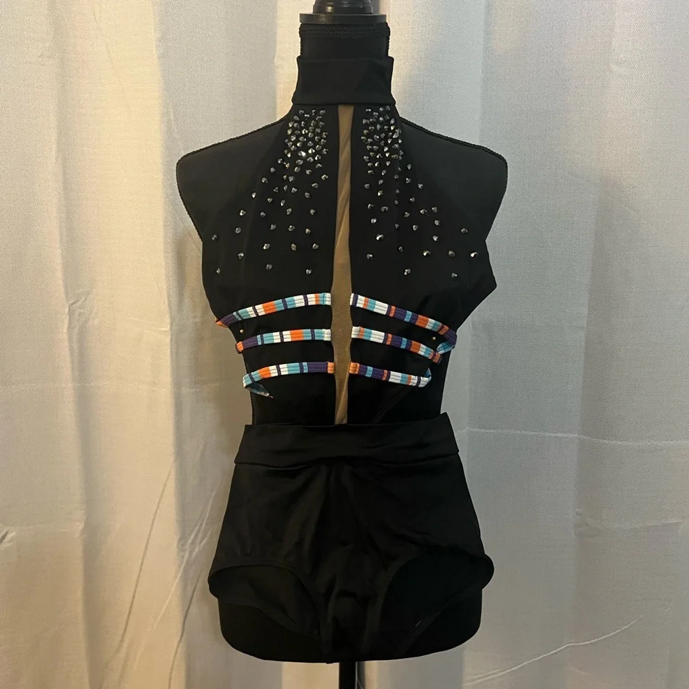 Crystal Couture Halter Top w/ Swarovski
Rhinestones & Multi-Color Straps Size AS - Picture 3 of 5